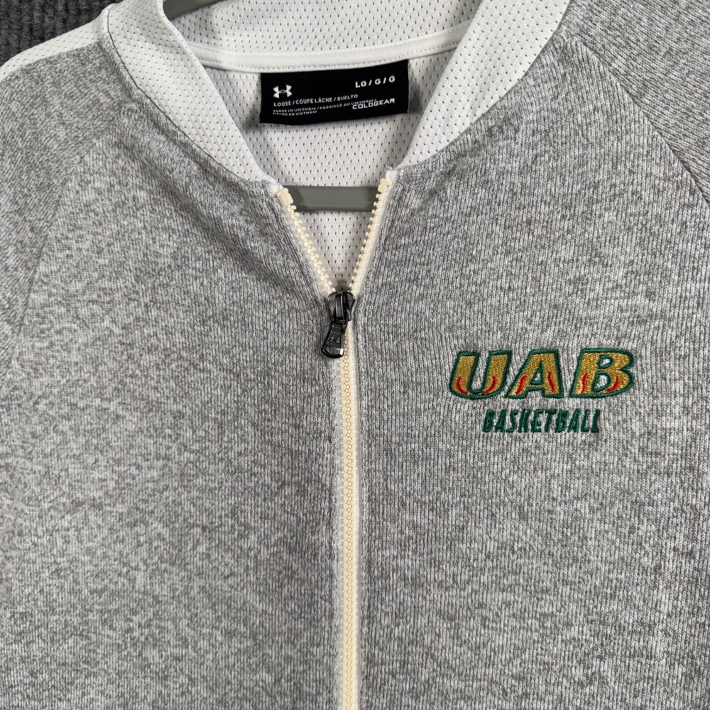 Under Armour UAB Basketball Track Jacket Womens Medium Gray Athletic Full Zip